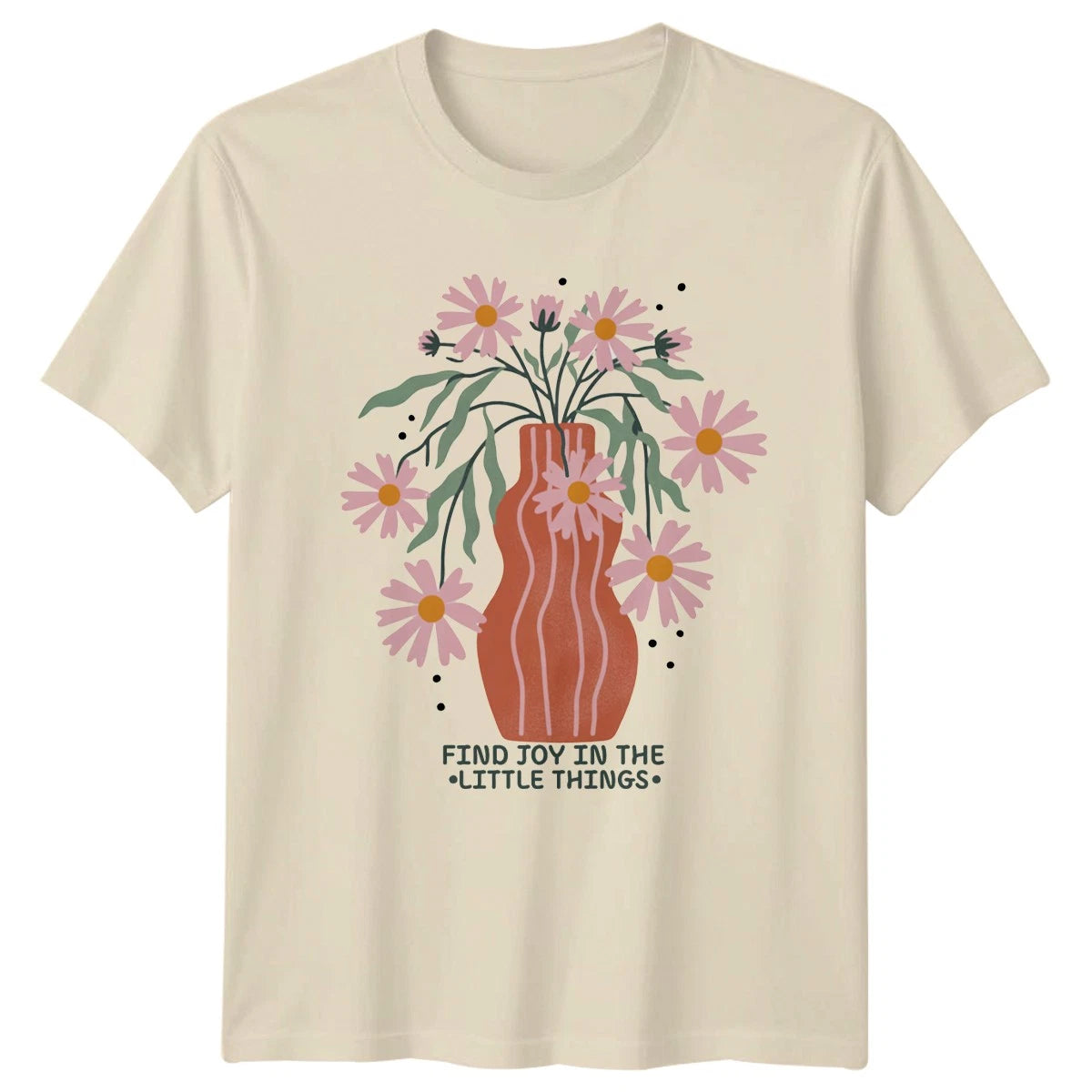 Find Joy In The Little Womens T-Shirt Boho Floral Lifestyle Birthday Gift