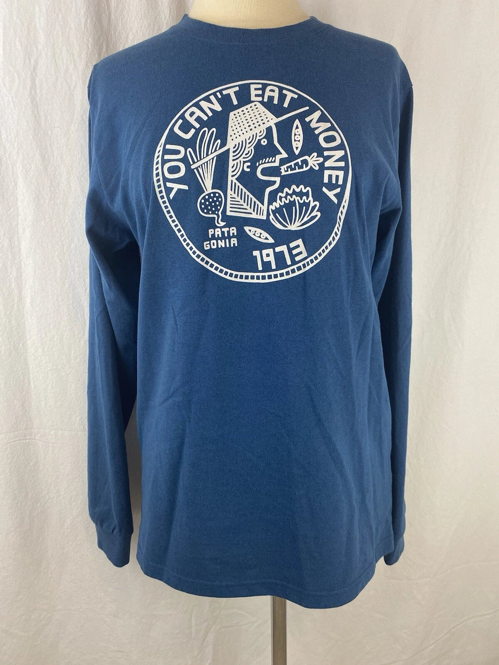 Men’s Patagonia You Can’t Eat Money Large Orange Long-Sleeve Shirt Small