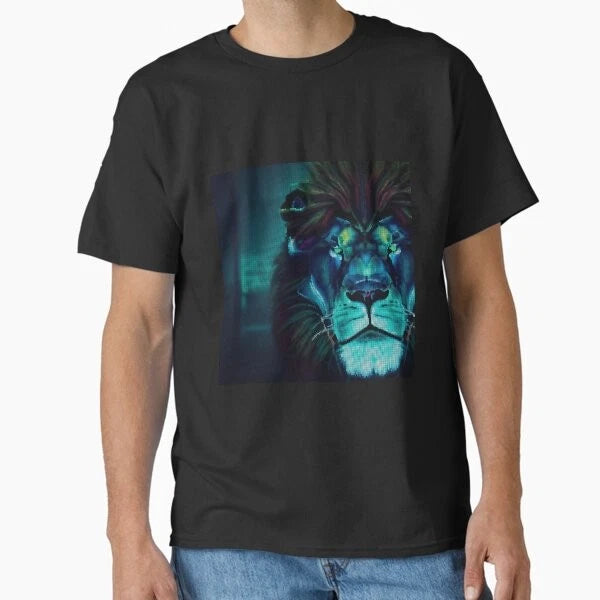 Colorful Abstract Lion 8-bit Pixel Art Classi T-Shirt Made in US/AUS Size S-2XL
