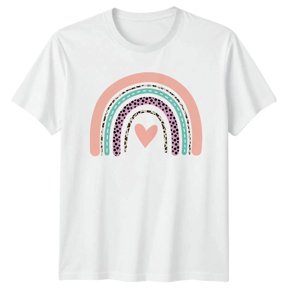 Pastel Rainbow Heart T-Shirt Boho Nursery Baby Shower Gift For Him And Her