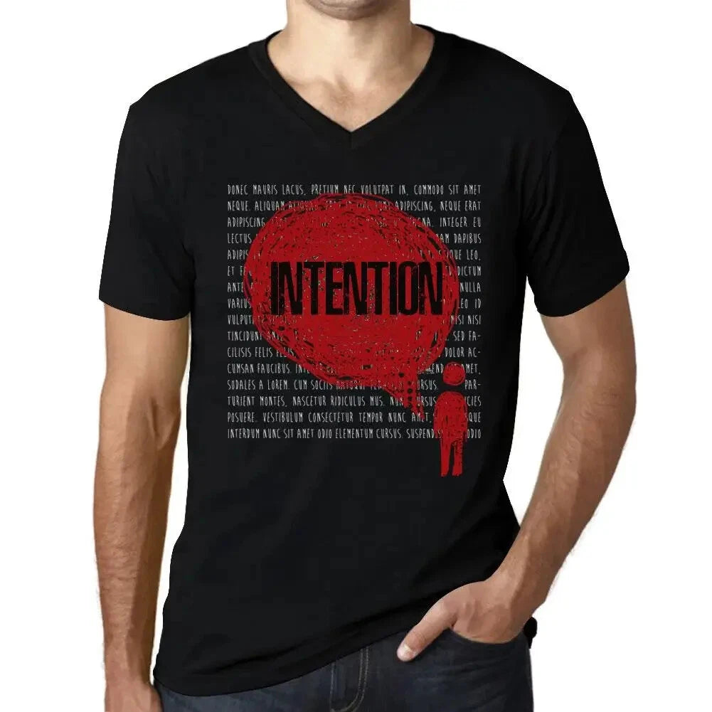 Men's Graphic T-Shirt V Neck Thoughts Intention Eco-Friendly Limited Edition