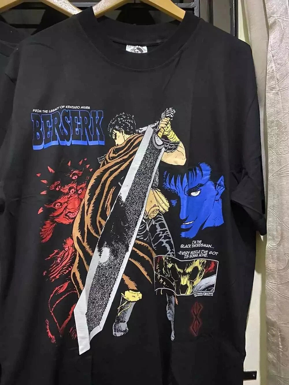 Vintage 90's Berserk Guts Anime Movie Black Unisex T-Shirt Reprint S-5XL