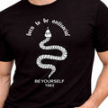 Antisocial Snake Graphic T-Shirt Introvert Rebel Tee Be Yourself Funny Gift
