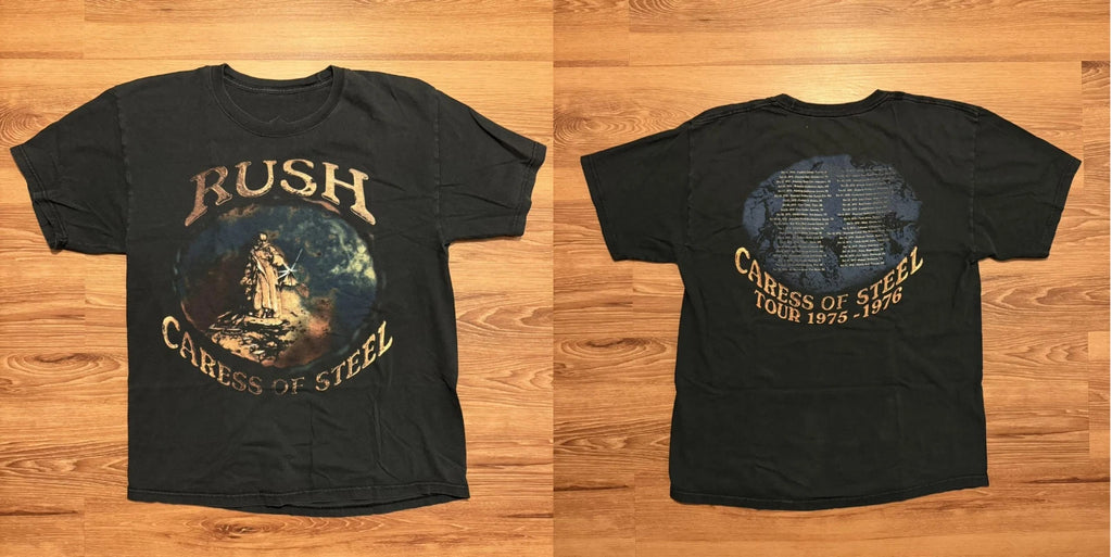 Rush Caress of Steel Tour 1975- 1976 Black Shirt
