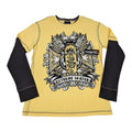 VTG Y2K Yellow Skateboard Cross Layered Long Sleeve Shirt Size XL (Fit M) - NWT
