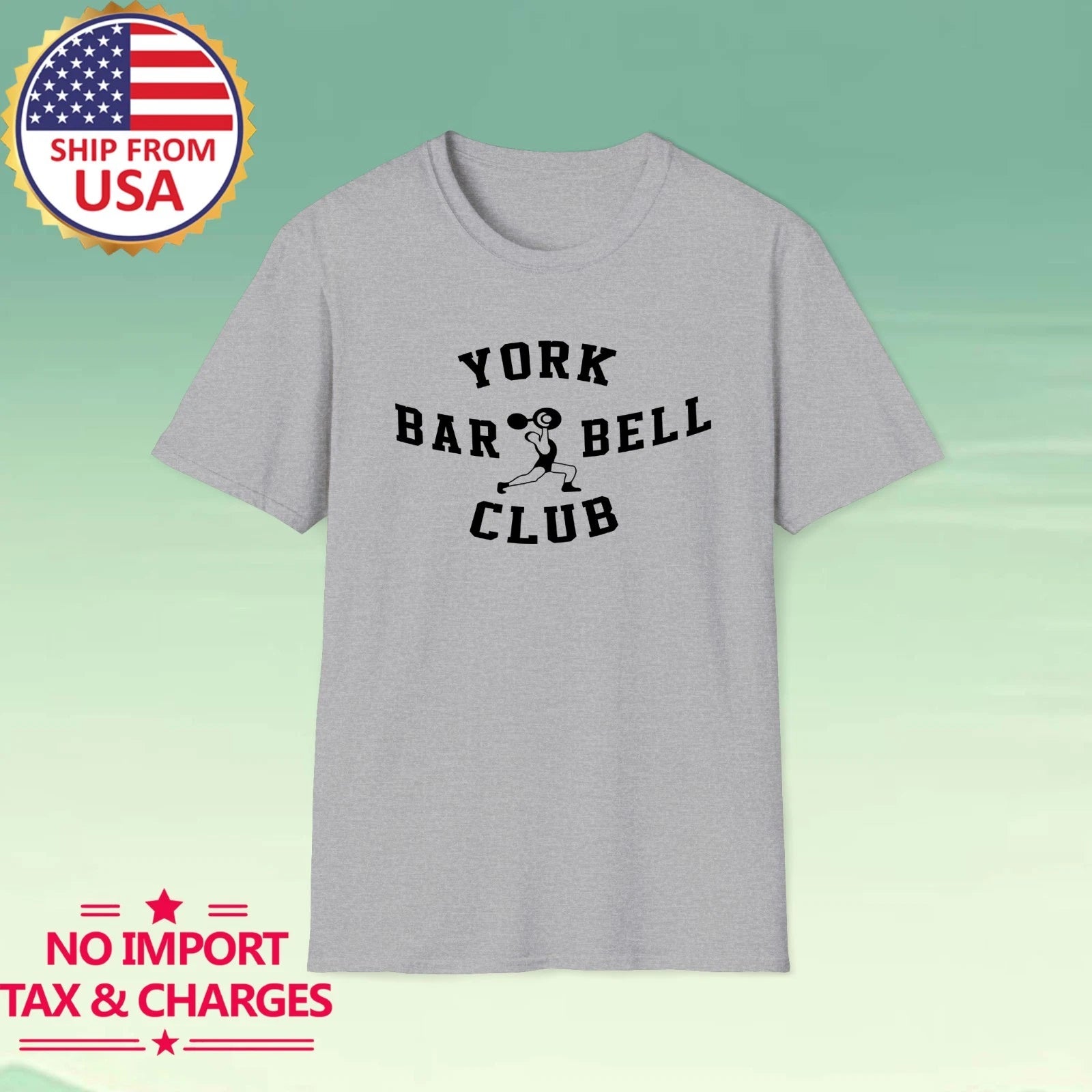 York Barbell Club Men's Grey Size S-5XL