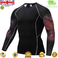 Mens Compression Top Workout cross fit MMA Cycling Running High Quality