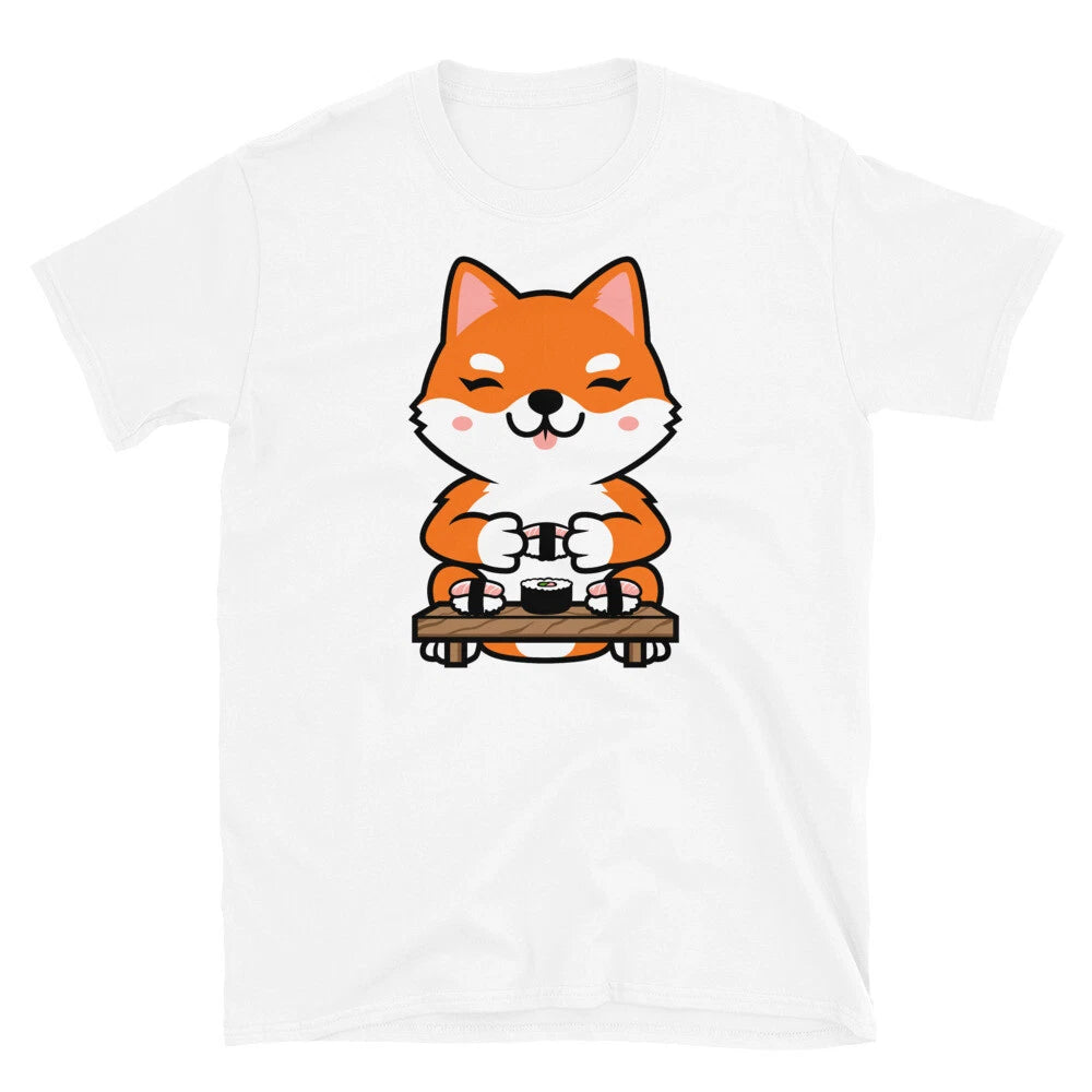 Cute Japanese Kawaii Shiba Inu Dog Sushi Short-Sleeve Unisex T-Shirt