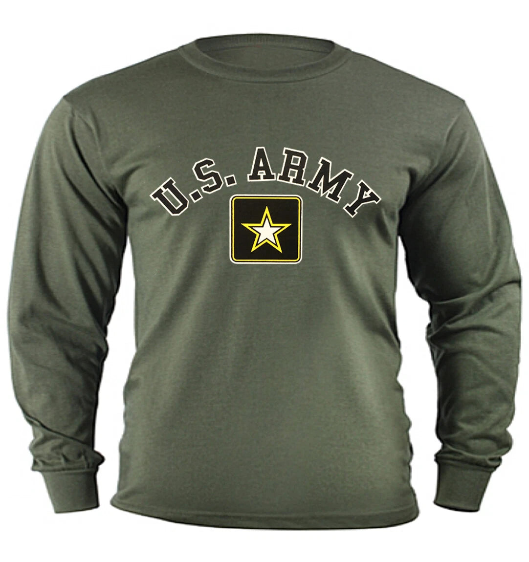 Mens Army Shirt Long Sleeve Graphic Tee Military Tactical Gear Clothing T-shirt