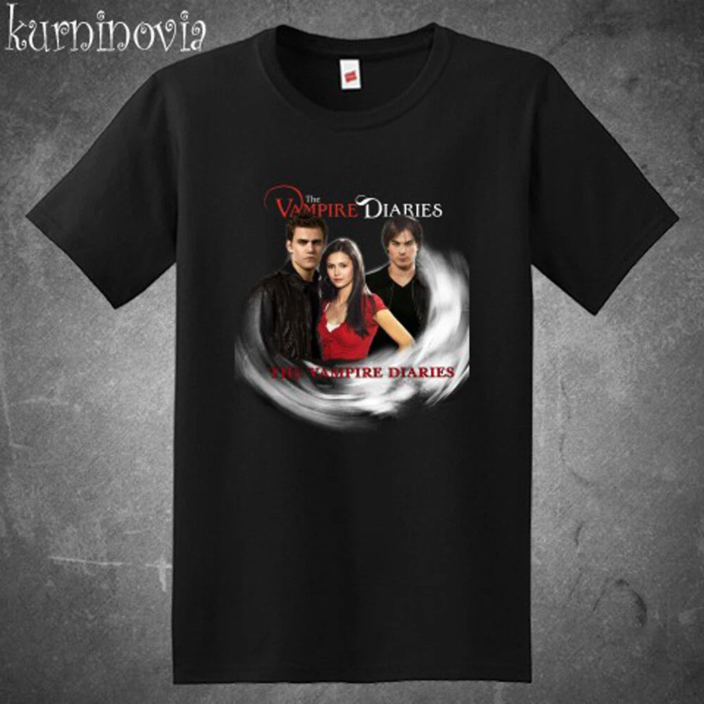 Vampire Diaries TV Series Men's Black Size S to 5XL