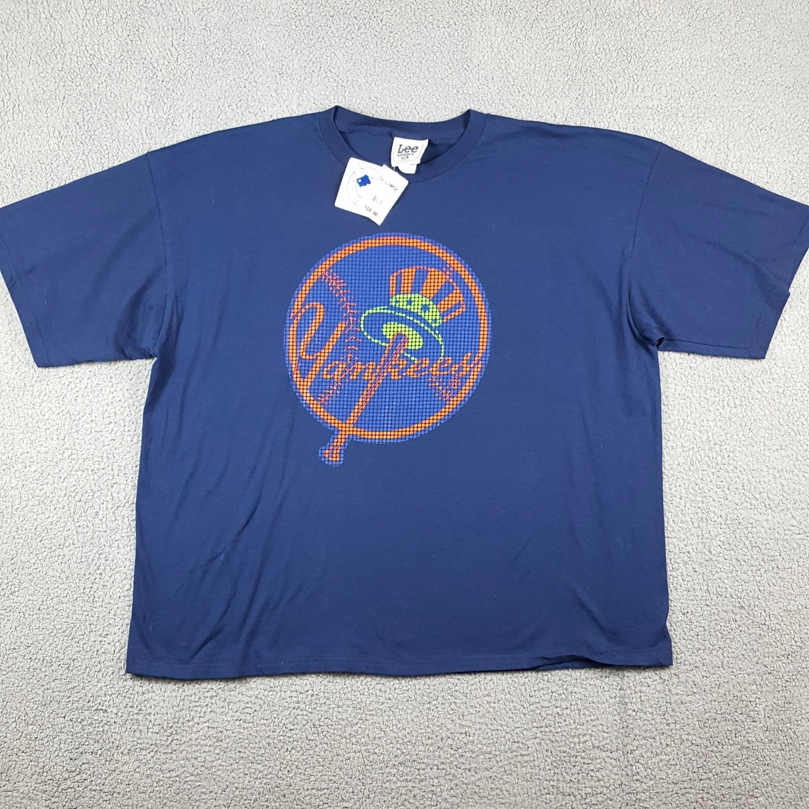 90s New York Yankees Baseball Pop Art Men's 2XL Relaxed Vintage MLB T Shirt Blue
