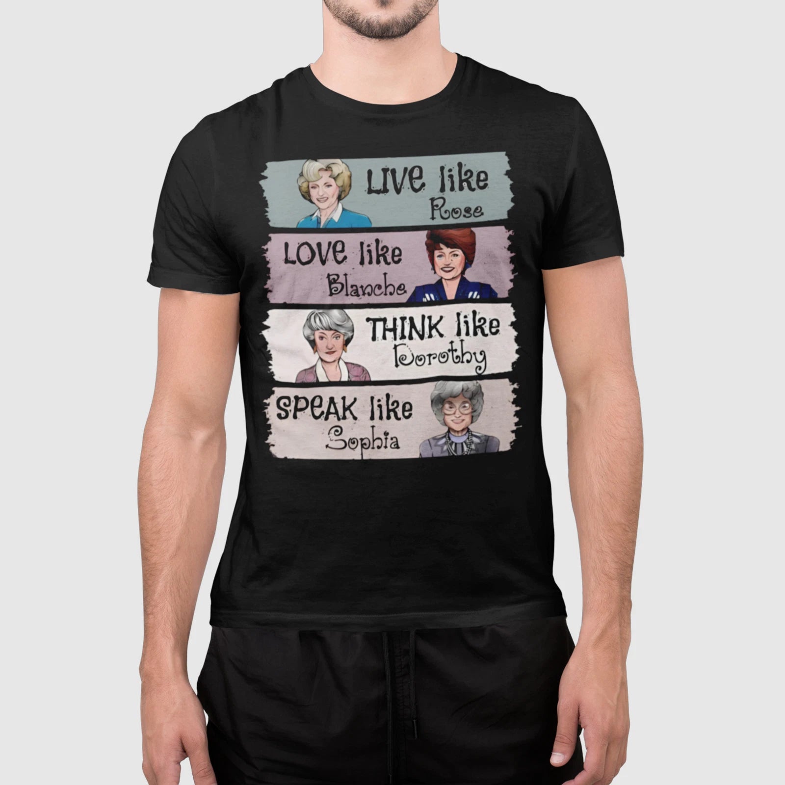 Live Love Think Speak Funny TV Sitcom Inspired Women Quote Shirt