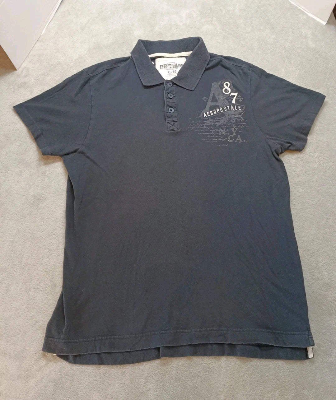 Aeropostale Graphic T-shirt Men's Size XL Embroidery On Back Y2K Black