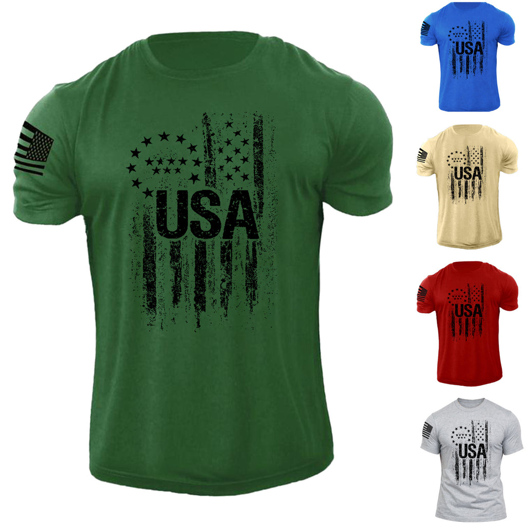 Men's USA Graphic T Shirt Patriotic 100% Cotton