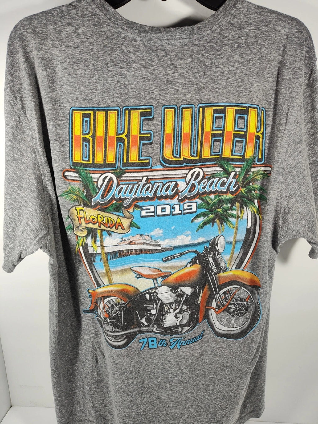 2019 Daytona Beach Bike Week Men's Size XL Motorcycle Palm Trees EUC