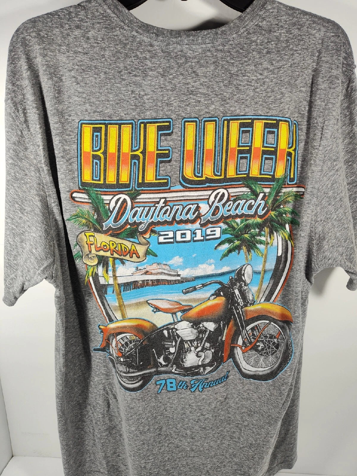 2019 Daytona Beach Bike Week Men's Size XL Motorcycle Palm Trees EUC