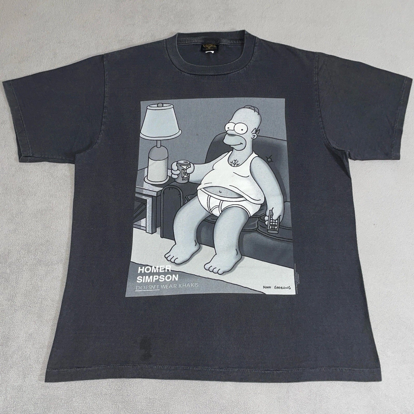 Vintage The Simpsons Homer Doesn’t Wear Khakis Changes Shirt Large Retro Pop Art