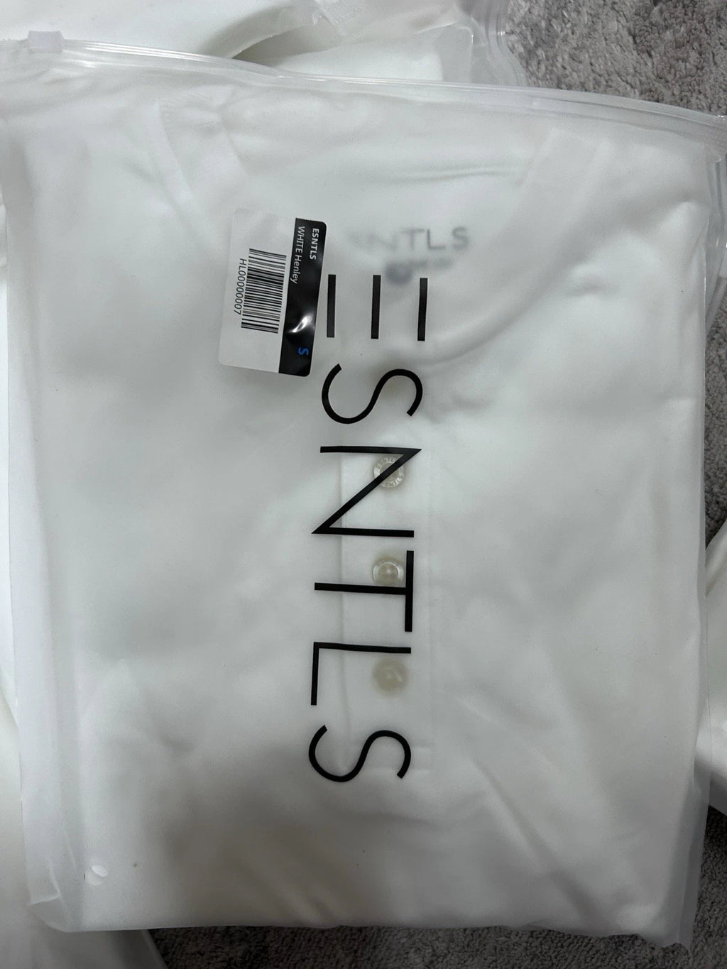 ESNTLS Men’s Long Sleeve White Henley