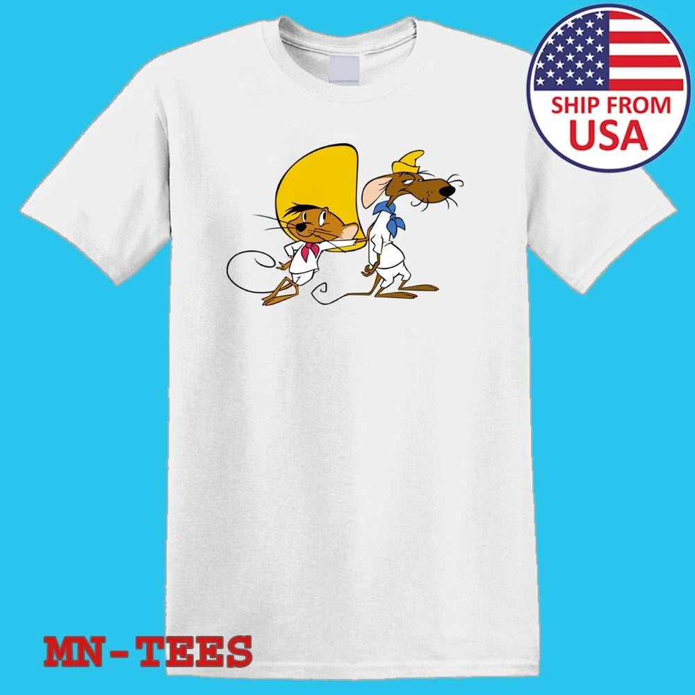 Speedy Gonzales And Slow Poke Rodriguez Cartoon White Size S-5XL