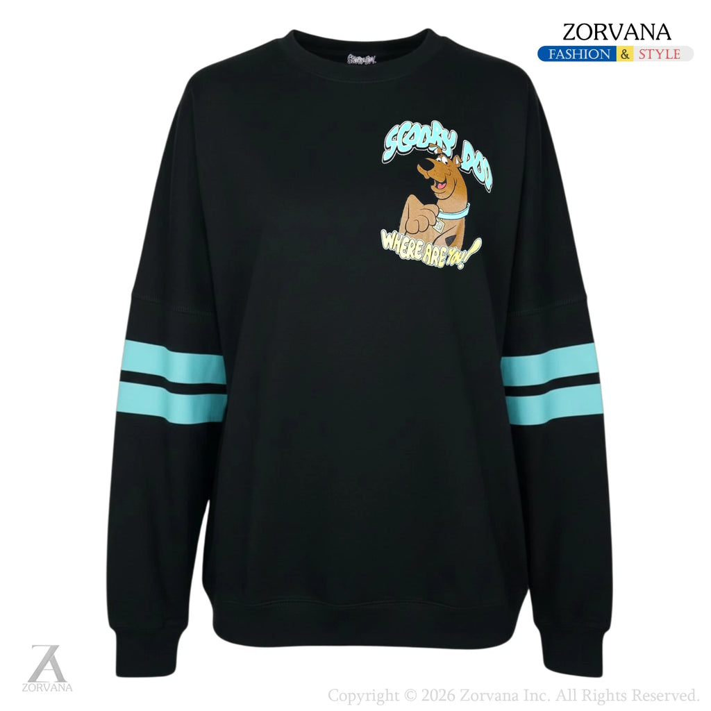 Scooby Doo Mystery Inc Van Graphic Black Long Sleeve Shirt | M (46)