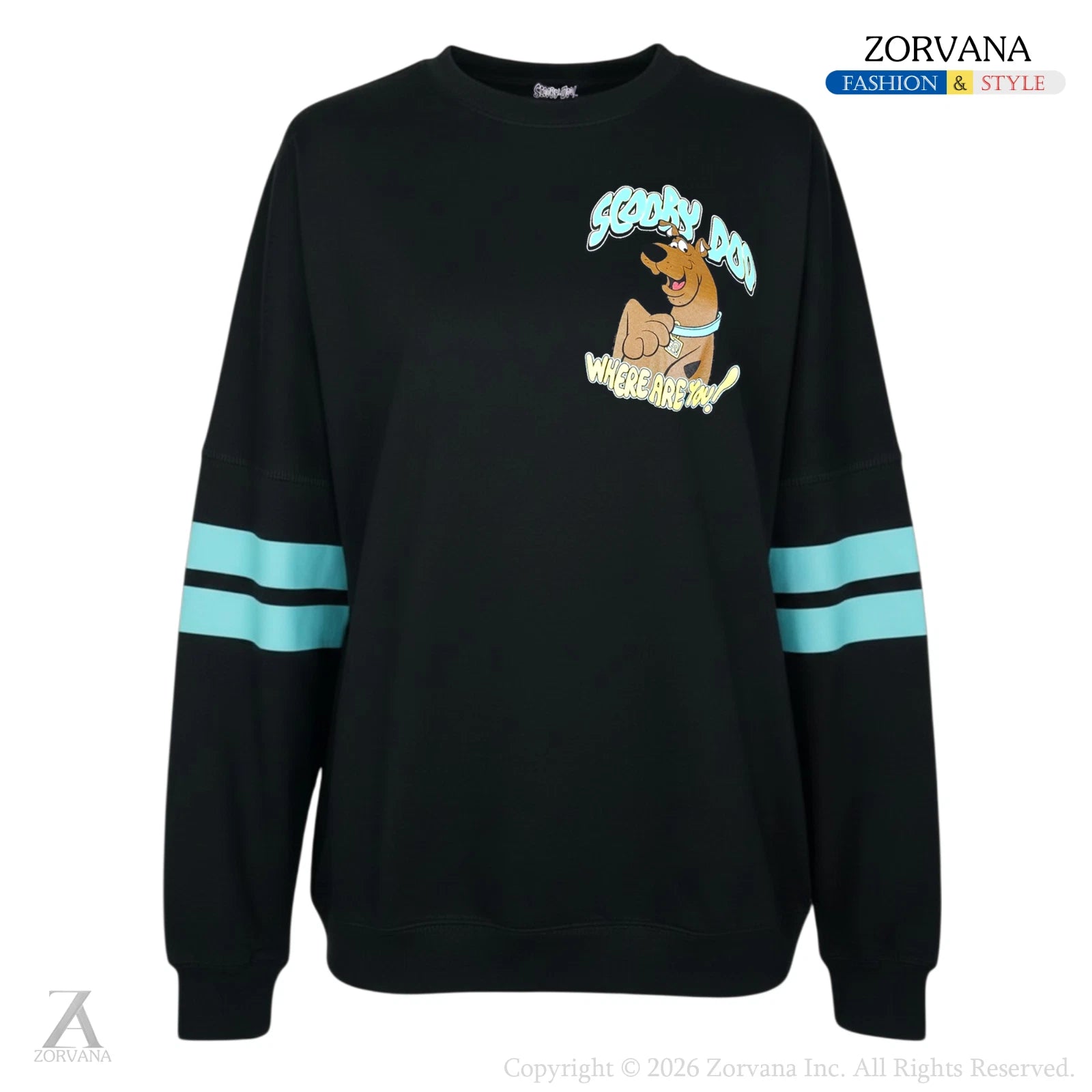 Scooby Doo Mystery Inc Van Graphic Black Long Sleeve Shirt | M (46)
