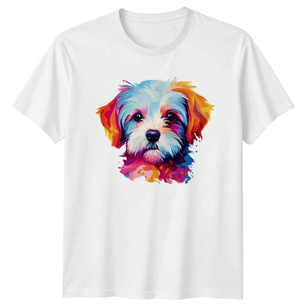 Colorful Dog Face T-Shirt Pet Portrait Dog Lover