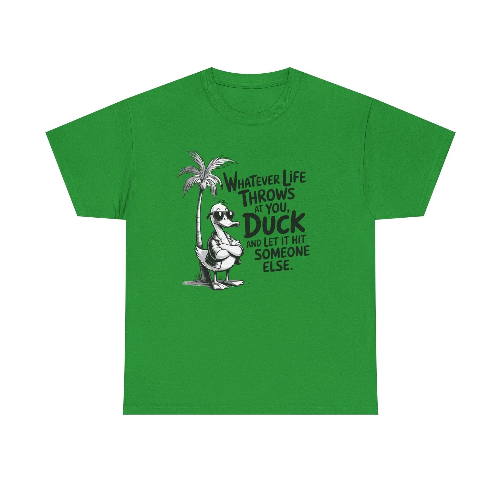 Whatever Life Throws Duck Tee | Funny Duck Cartoon T-Shirt Adult Funny Humor