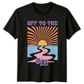 Off To The Sea Graphic T-Shirt Boho Sunburst Summer Vacation Tee