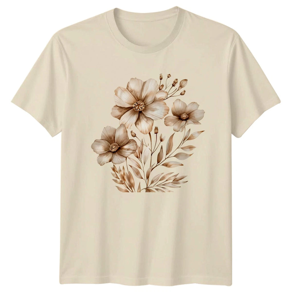 Boho Floral Spring T-Shirt Womens Botanical Nature Gift For Her