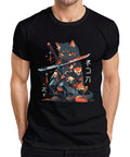 Samurai Cat Katana Kimono Kawaii Neko Japanese Retro Manga Men's T-Shirt