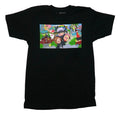 Jujutsu Kaisen Mens T-Shirt - Chibi Trio In Rainbow City