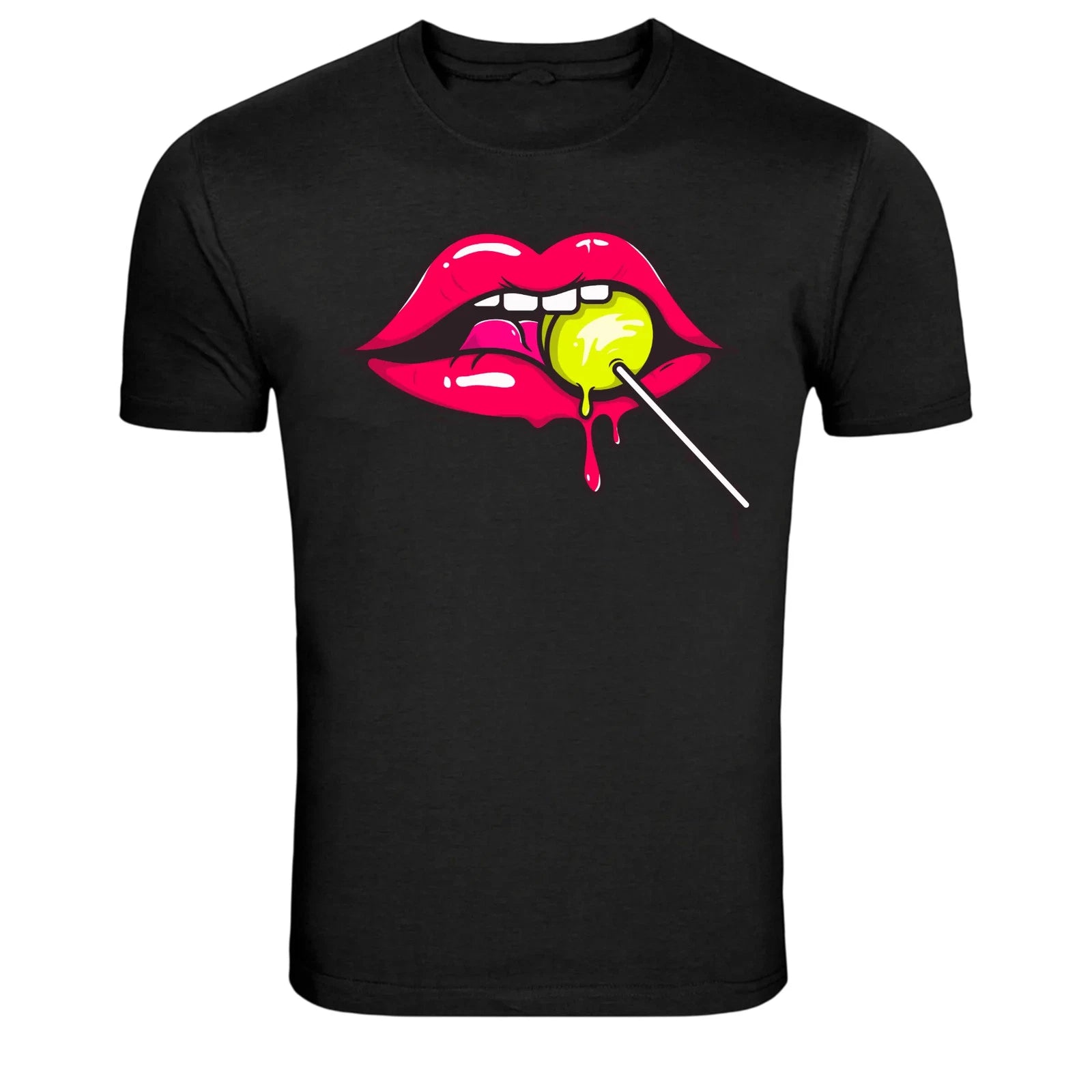 Dripping Candy Lips Pop Art Graphic T-Shirt