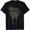 T-shirt for men Sasquatch Bigfoot In The Forest Footprint T-Shirt funny graphic