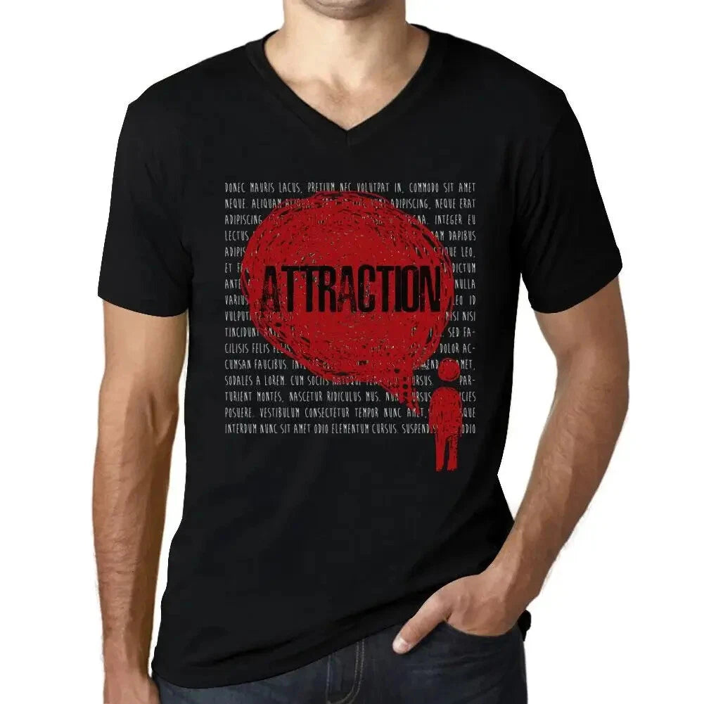 Men's Graphic T-Shirt V Neck Thoughts Attraction Eco-Friendly Limited Edition