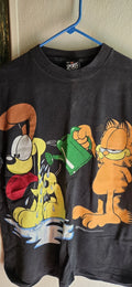 This is a vintage black Garfield and Odie t-shirt from the 1978