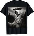 Funny Cat Selfie UFO 67 Six Seven 6 7 Meme T-Shirt Alien Gen Slang Fun Gift Tee