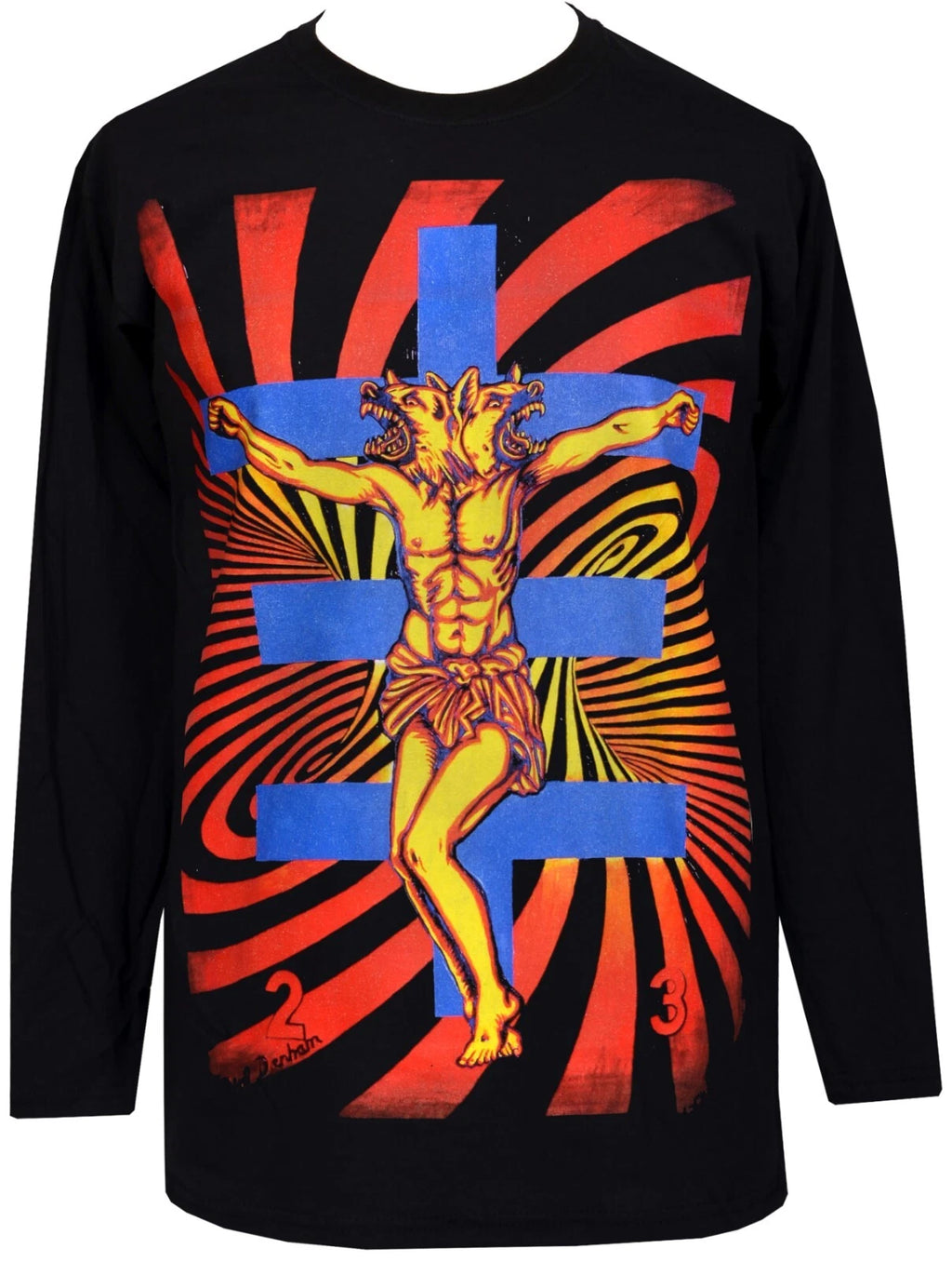 Psychic TV Men's Long Sleeve T-Shirt Val Denham Wolf PTV Industrial Punk