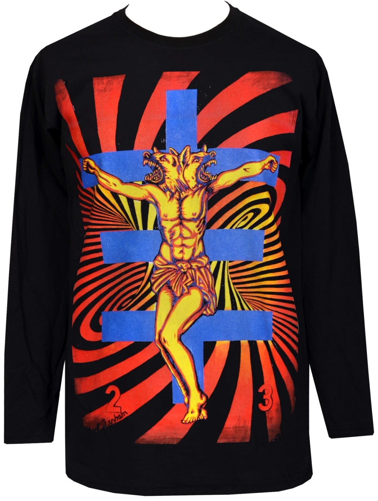 Psychic TV Men's Long Sleeve T-Shirt Val Denham Wolf PTV Industrial Punk