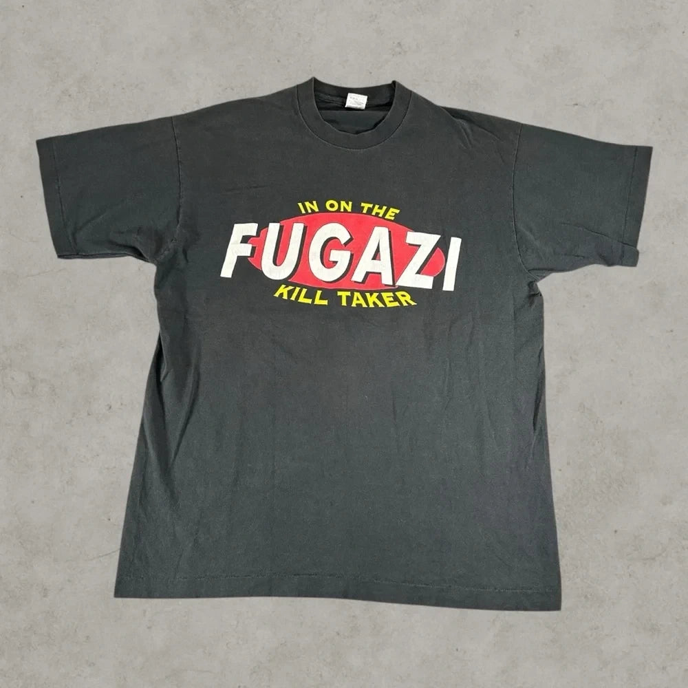 Vintage Fugazi Shirt Black 90s In On The Kill Taker Post Hardcore Band