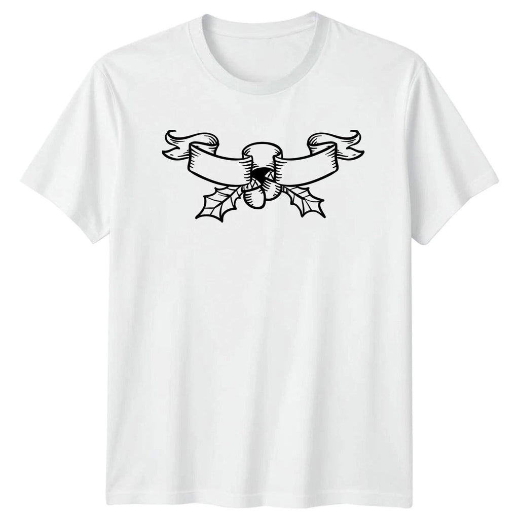 Blank Ribbon Banner T-Shirt Christmas Holiday Gift For Him And Her