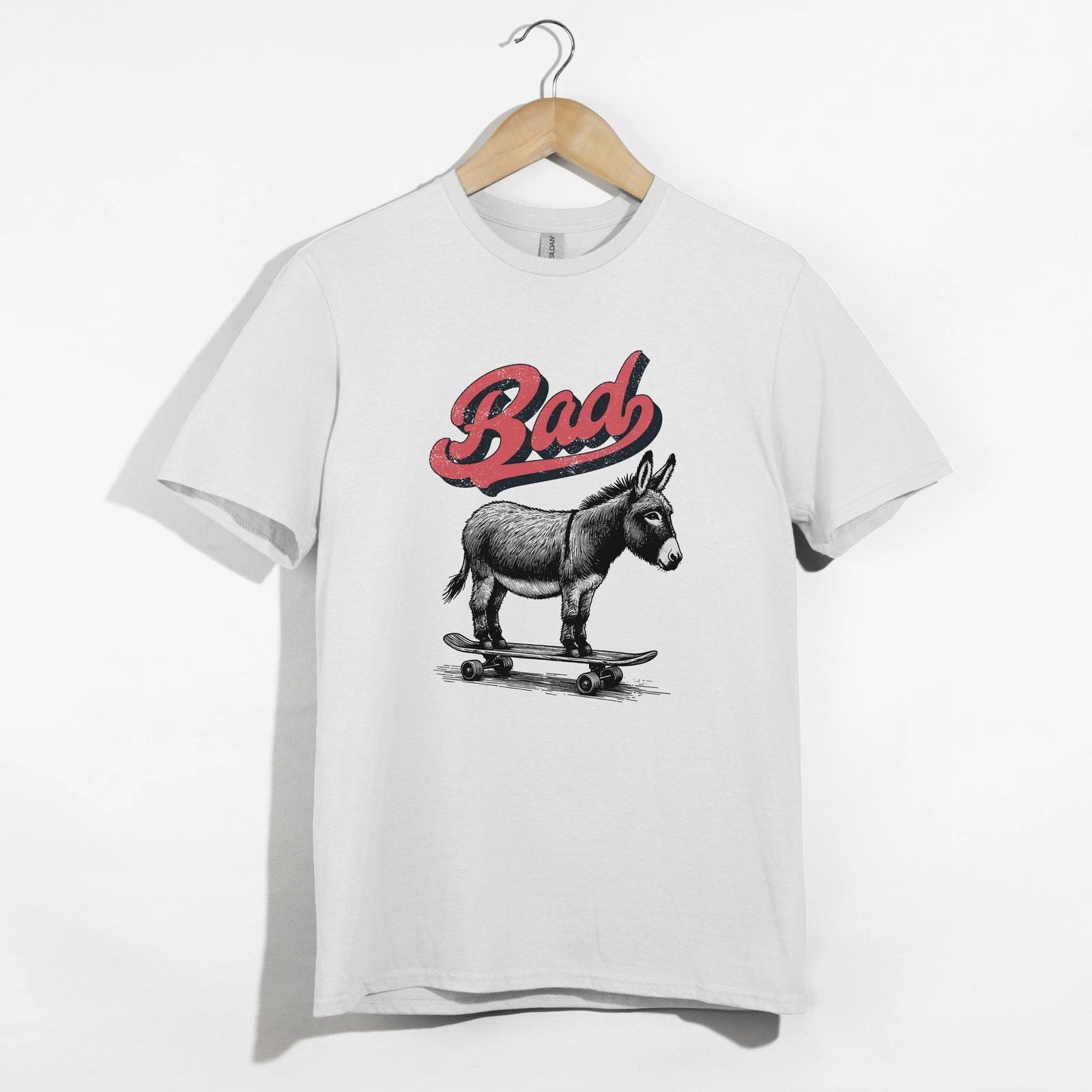 Bad Donkey Shirt, Skateboard Funny Animal Tee, Cool Sarcastic T-Shirt