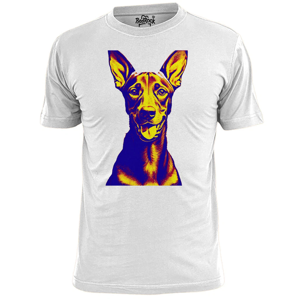 Mens Doberman Dog Pop Art Drawing T Shirt Pooch Pet