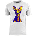 Mens Doberman Dog Pop Art Drawing T Shirt Pooch Pet