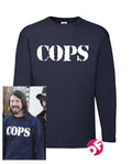 COPS Long Sleeve Tshirt as worn by Dave Grohl Adults Small-4XL and kids NEW