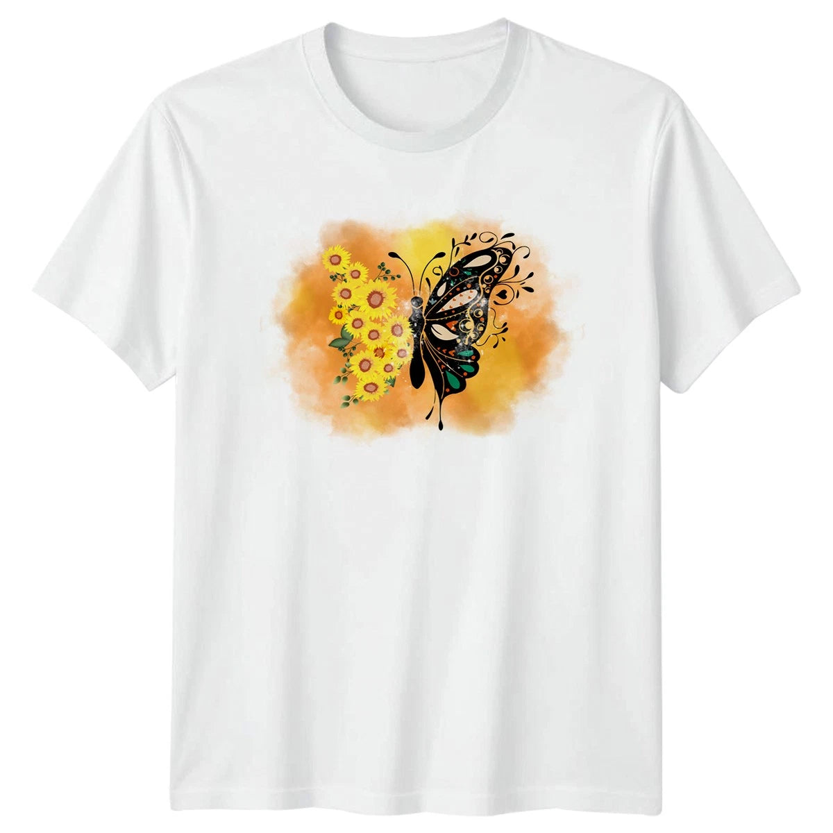 Stylized Nature Design Womens T-Shirt Boho Floral Birthday Gift For Her