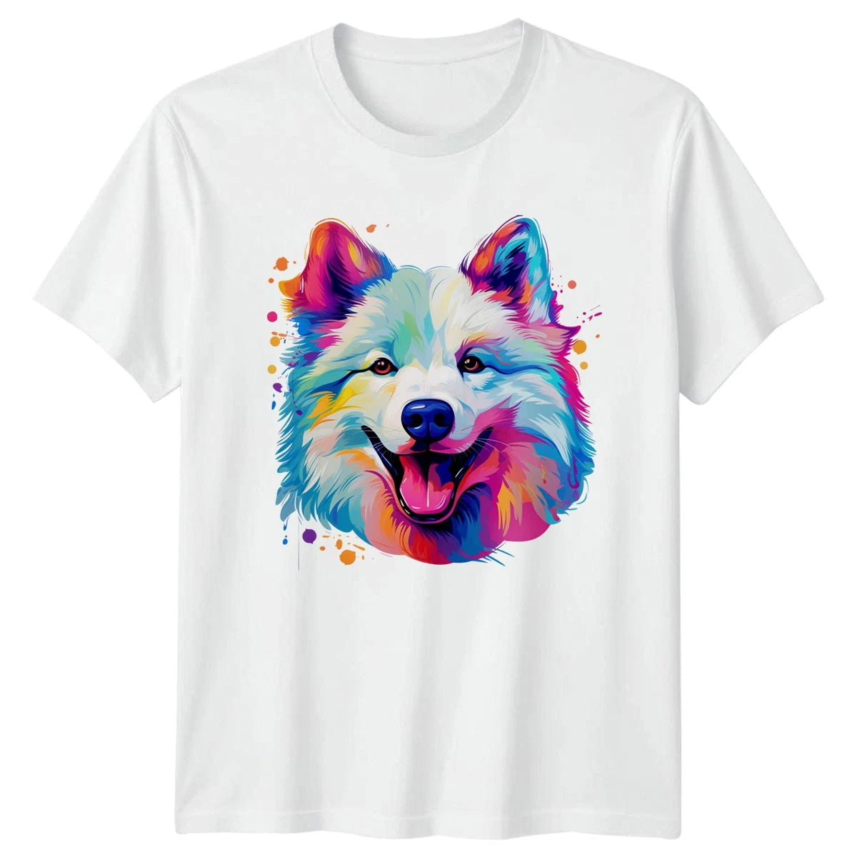 Colorful Samoyed T-Shirt Dog Lover Pet Owner Gift For Him And Her
