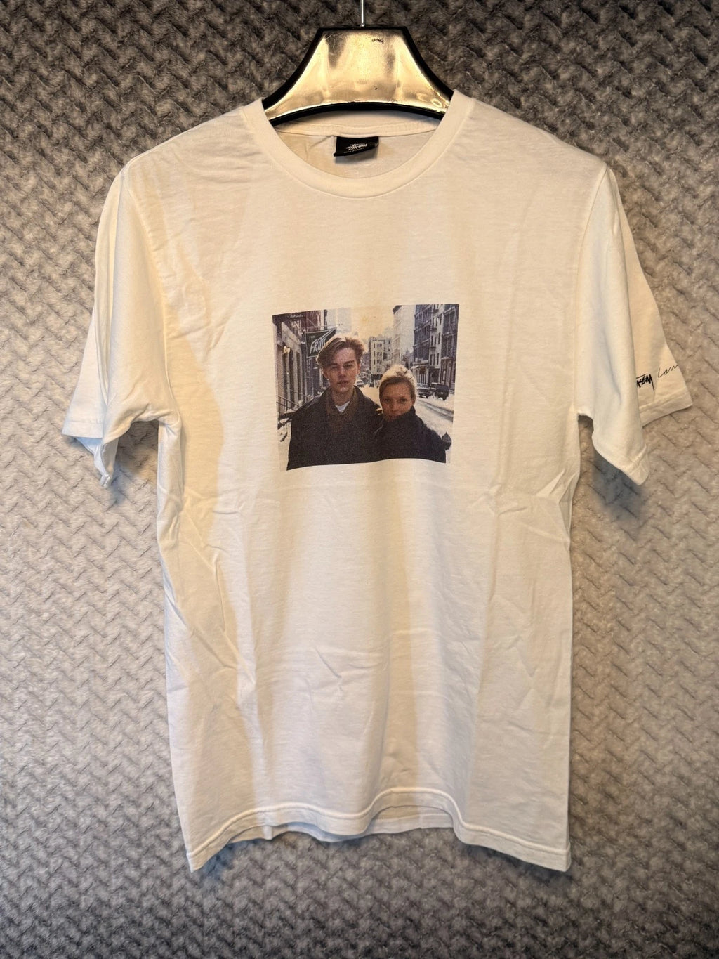 Stussy x Larry Clark 1993 photo Leonardo DiCaprio & Kate Moss tee shirt Size S