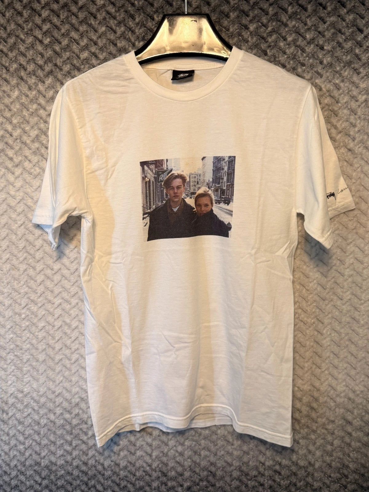 Stussy x Larry Clark 1993 photo Leonardo DiCaprio & Kate Moss tee shirt Size S