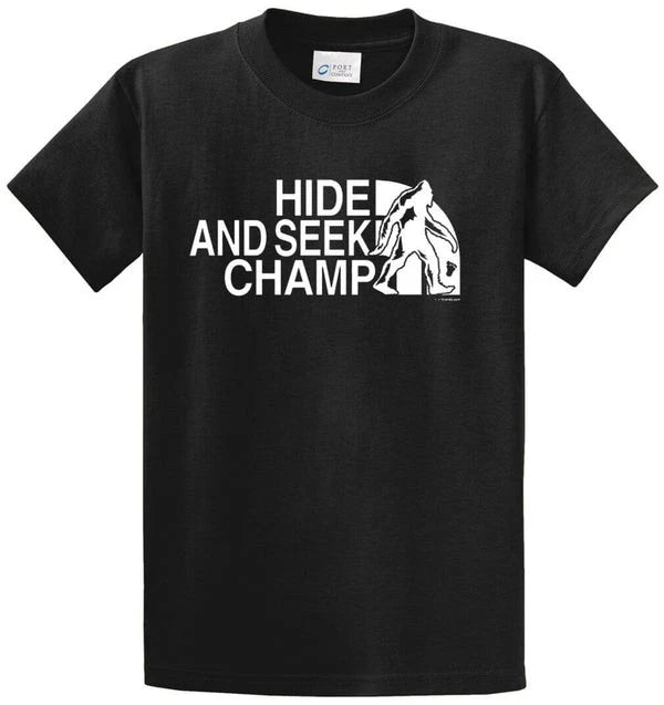 Hide And Seek Champ Cotton Printed Tee Shirt Regular and Big and Tall Sizes