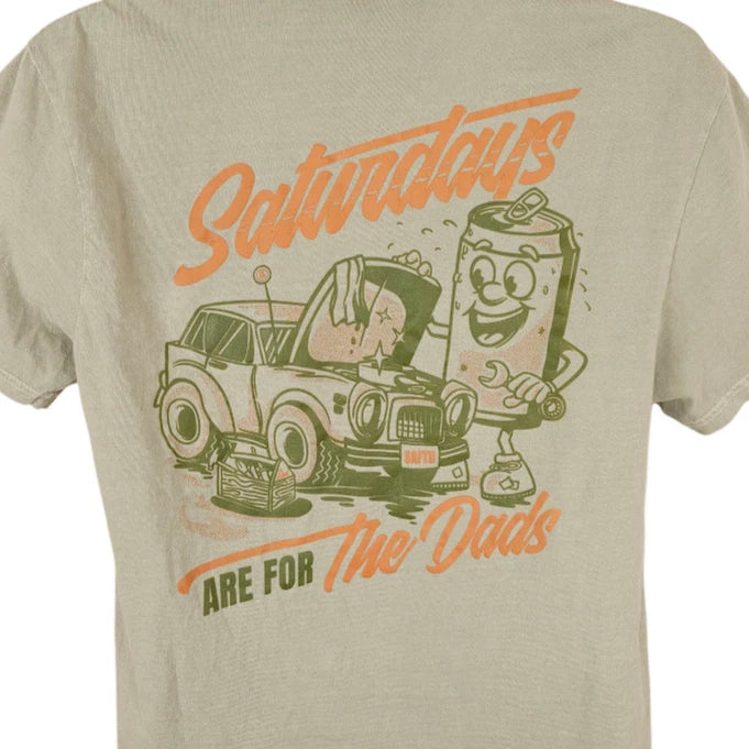 Saturdays Are For Dads T Shirt Mens Size Medium Green Pocket Tee